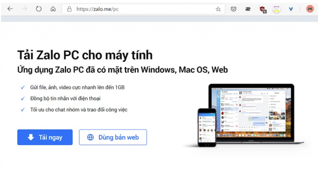 Phần mềm Zalo PC dành cho máy tính và laptop